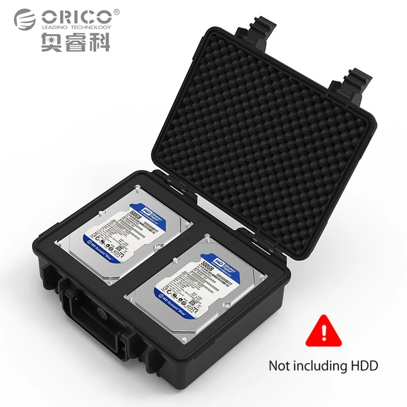 

ORICO Dual-bay 3.5 inch Hard Drive Protection Case Water-proof + Shock-proof + Dust-proof Function Safety Lock and Snap Design