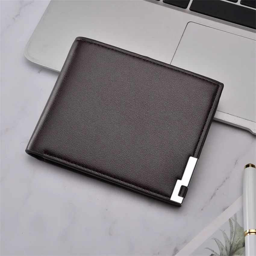 

Top ultra-thin Casual Sequined PU Leather Mens Wallet Case Short Purse Men Wallets Male Small Money Dollar Slim Cool Card Holder