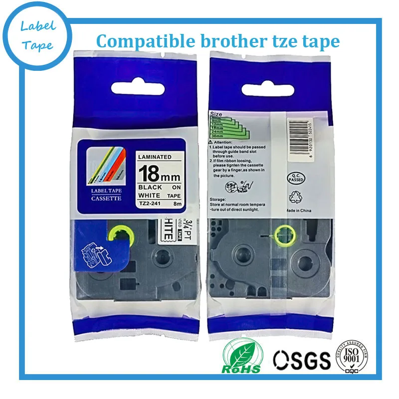 10 TZe-S241 3//4/" Extra Strength Adhesive 18MM 8M GENERIC BLACK ON WHITE BROTHER