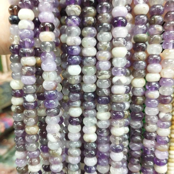 

Natural stone Amethysts bead abacus beaded jewelry making DIY supplies bracelet necklace accessories 15 inches