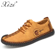 

Xizi Summer Leather & Suede Casual Shoes Men Handmade Shoes Flats Lace-up Hot Sale Moccasins Chaussure Homme Push Size 38-46