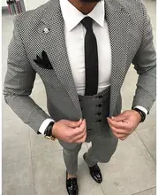 Tailored Black White pattern Men Suit Groom Wedding Suits for Men Slim Fit 3 Piece Tuxedo Custom Prom Blazer Terno Masculino Tailored Black White pattern Men Suit Groom Wedding Suits for Men Slim Fit 3 Piece Tuxedo Custom Prom Blazer Terno Masculino
