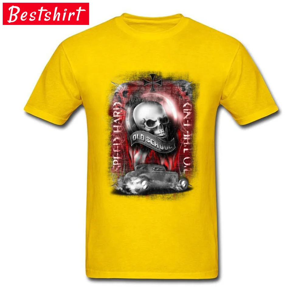 Speed Hard Summer Pure Cotton O-Neck Tees Short Sleeve Personalized Tee-Shirt Company Simple Style Tshirts Free Shipping Speed Hard yellow