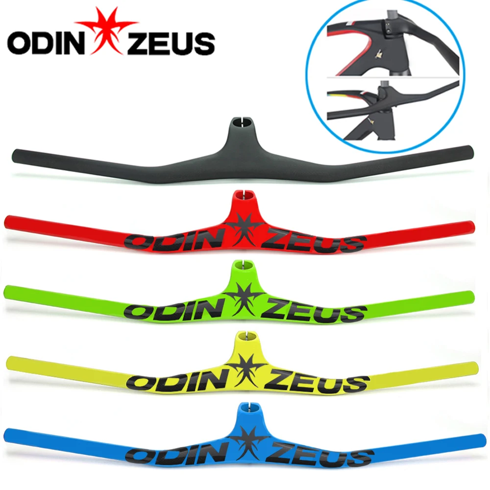 

ODINZEUS 2019 Hot seller MTB Bicycle Riser One-shaped Integrated Handlebar With Stem 3K Black Glossy/Matte Carbon bike Handlebar