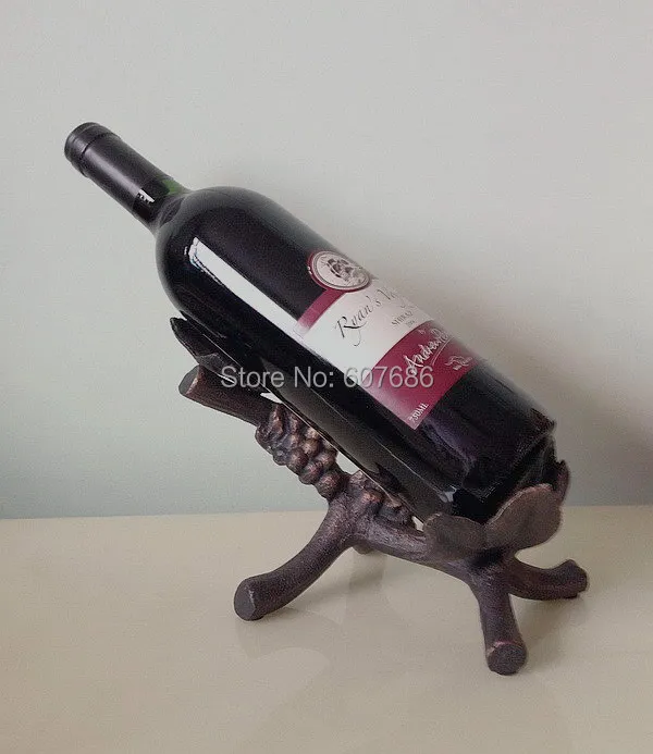 Cast Iron Vineyard Grapevine Wine Caddy Bottle Holder Stand Tabletop