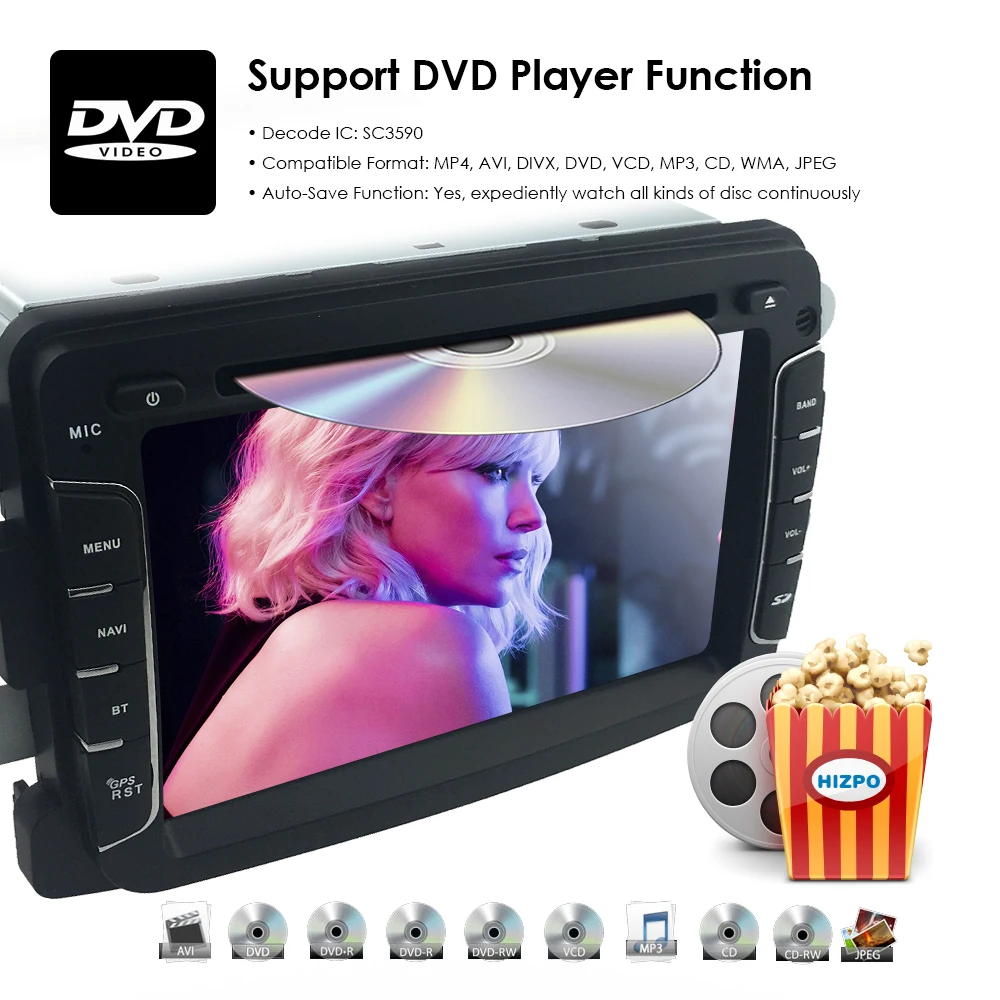 Hizpo Android8 1 QuadCore 2GRAM 1DIN CarDVD For RENAULT DUSTER LOGAN LADA XRAY SYMBOL DACIA Kaptur DOKKER DVD Car GPS multimedia