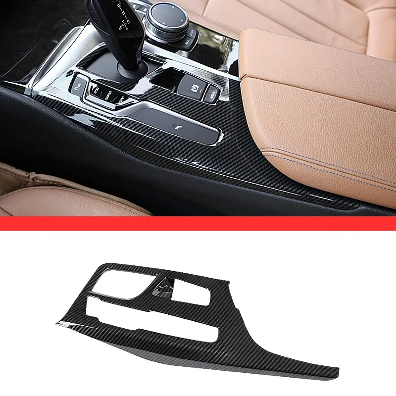 Углеродное волокно стиль для BMW Новая 5 серия G30 ABS пластиковая Центральная панель переключения передачи панель Крышка отделка автомобильные аксессуары 1 шт