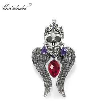 

Pendant Vintage Skull King 925 Sterling Silver For Women And Men Vnitage Gift Thomas Key Chains Pendant Fit Link Necklace