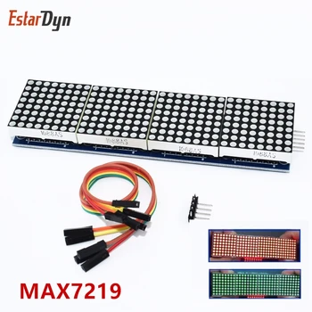 

10pcs MAX7219 dot matrix module microcontroller module 4 in one display Green/Red C14