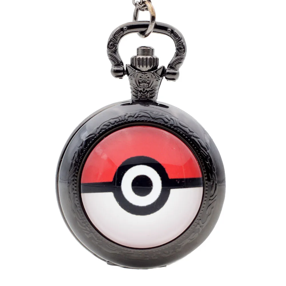 Новые поступления Pokemon Poke Мяч Тема Стекло купол Дизайн кварцевые карманные часы Analog подвеска Цепочки и ожерелья мужские женские карманные и Fob часы