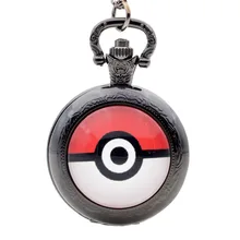 Новые поступления Pokemon Poke Мяч Тема Стекло купол Дизайн кварцевые карманные часы Analog подвеска Цепочки и ожерелья мужские женские карманные и Fob часы