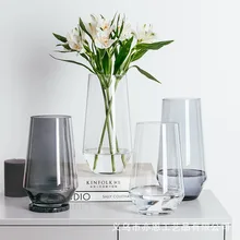 Европейский стиль, креативная стеклянная ваза, прозрачный цвет, богатый бамбук, лилия, Цветочная композиция, бутылка, декоративное украшение для дома