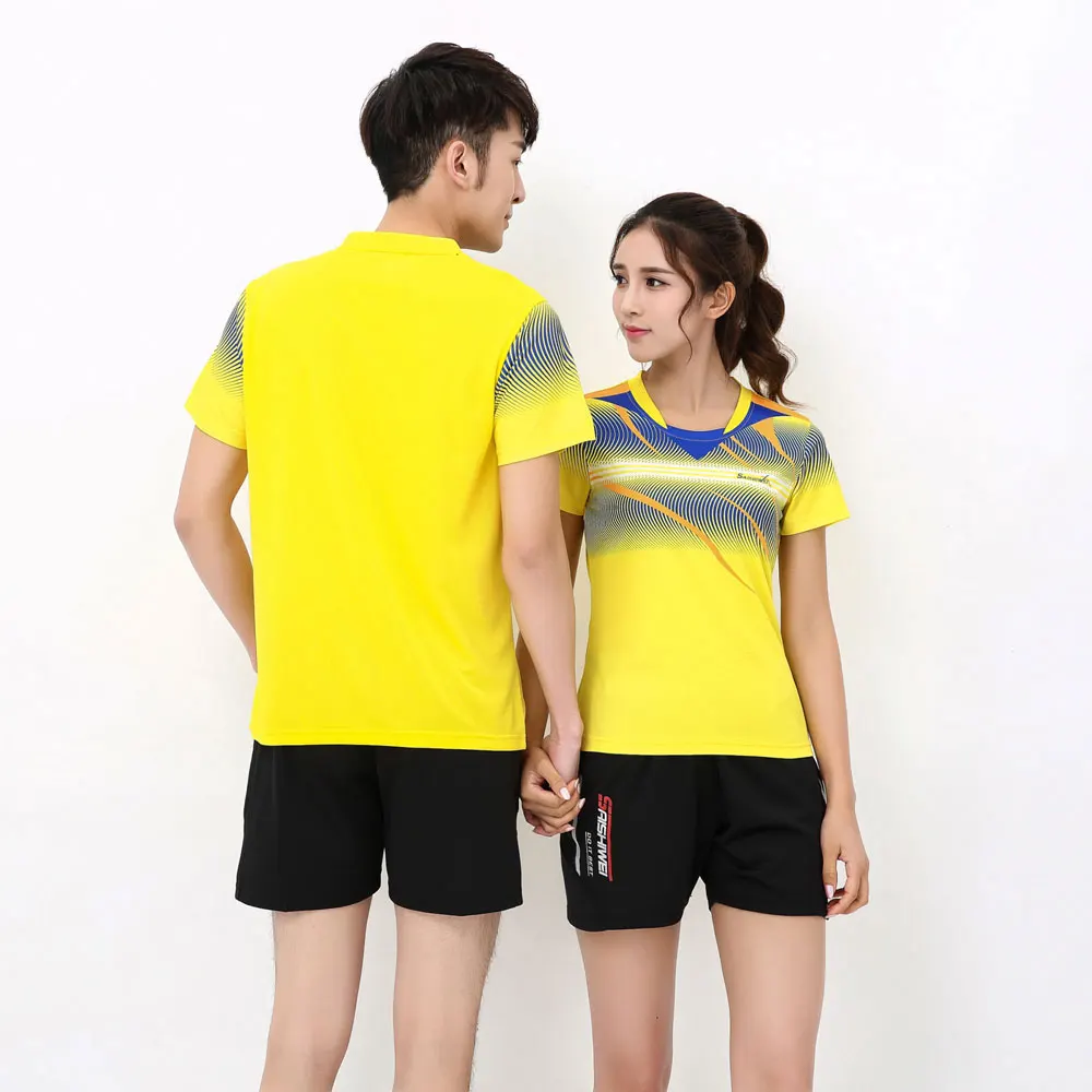 Adsmoney camisa de tenis para mujer/Hombre Ropa de bádminton ropa deportiva transpirable Camisa + falda de tenis pantalones cortos traje
