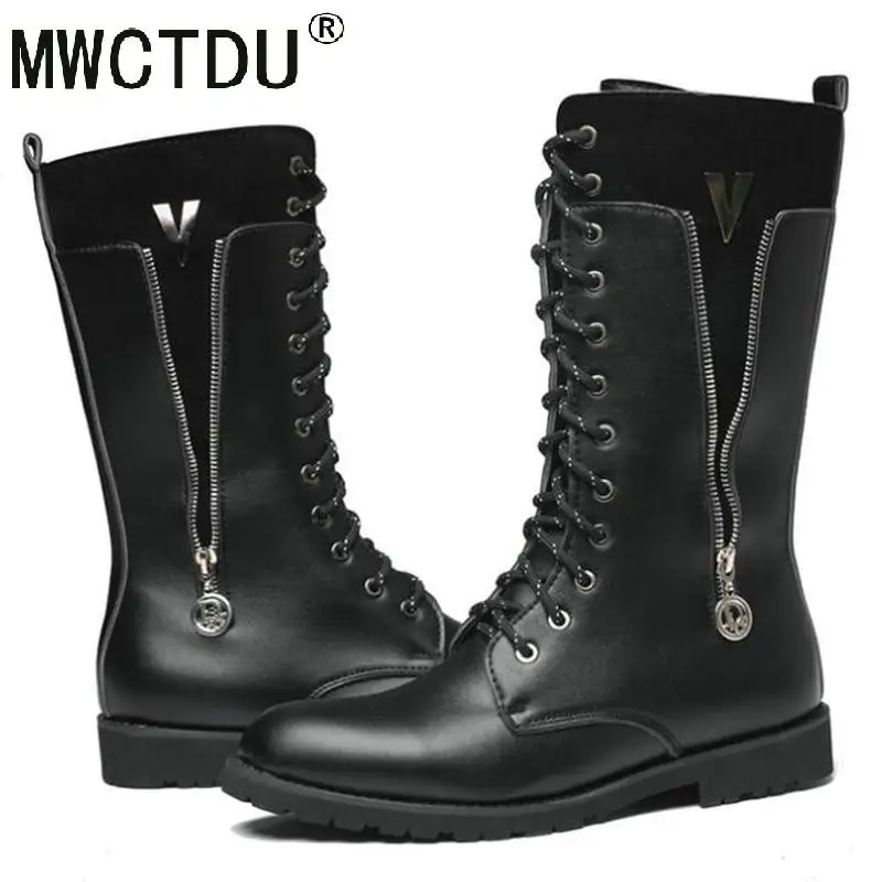 MWCTDU армейские ботинки мужские военные армейские металлические ботинки на шнуровке с пряжкой мужские мотоциклетные ботинки в стиле панк модная мужская обувь на молнии рок