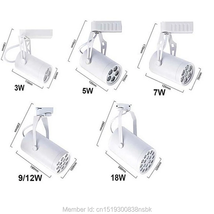 100-110LM/W Epistar чип 3 года гарантии 7 Вт светодиодный Трек света затемнения точечная лампа прожектор рельс