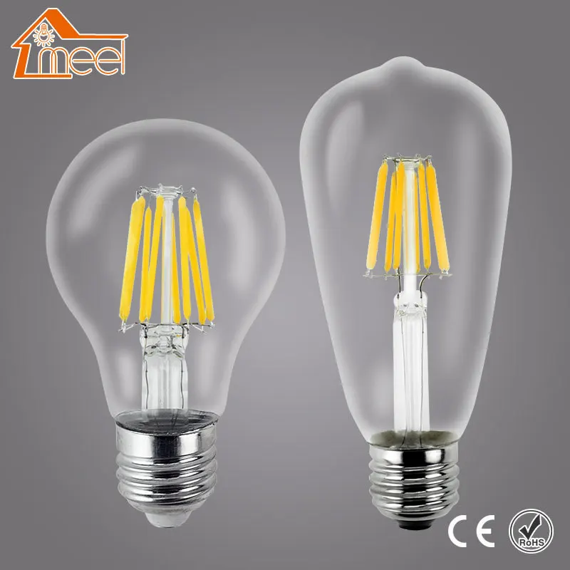 Regulable LED Retro Vintage Edison bombilla E27 W 2 W 4 W 6 W 8 W LED filamento de La Luz 220 V 240 V A60 antiguo Bombillas Lampada Led ampolla Regulable LED Retro Vintage Edison bombilla E27 W 2 W 4 W 6 W 8 W LED filamento de La Luz 220 V 240 V A60 antiguo Bombillas Lampada Led ampolla