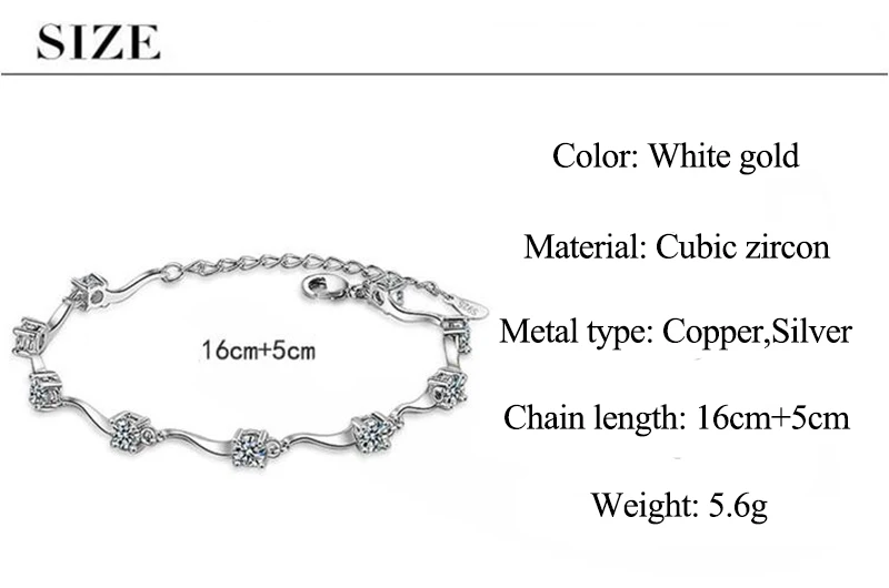 Роскошные браслеты из стерлингового серебра 925 пробы для женщин, модная волнистая цепочка с четырьмя когтями, циркониевые Кристальные браслеты и браслеты, ювелирные изделия
