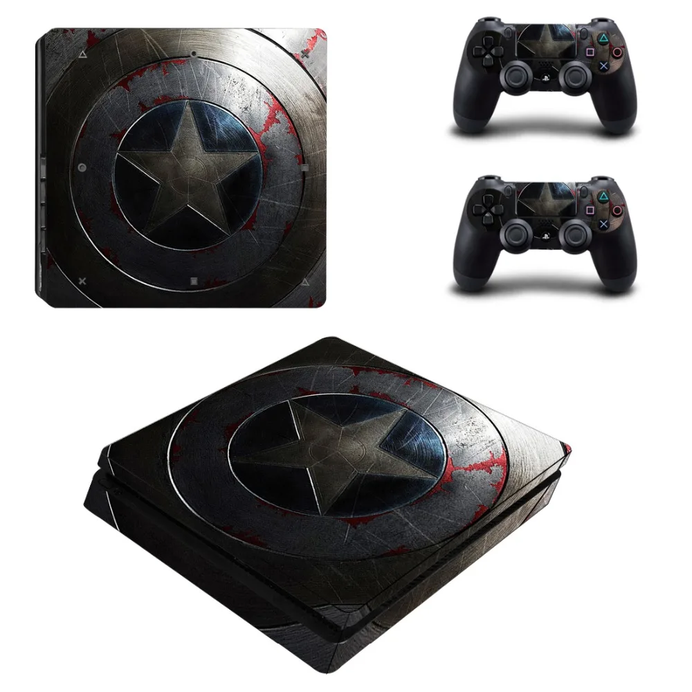 Наклейка Marvel Captain America PS4 Slim Skin Виниловая наклейка для консоли Playstation 4 и 2