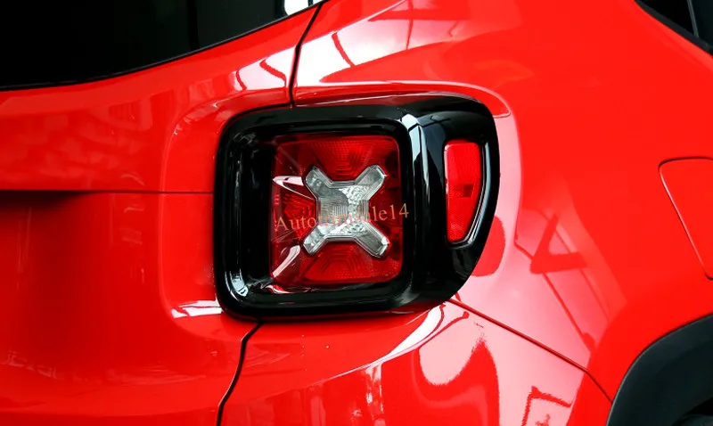

2pcs Chrome Black Rear Tail Light Lamp Frame Cover Trim for Jeep Renegade 2015 2016