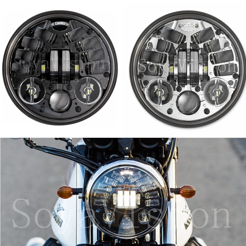 5,7" 5 3/4 Светодиодный точечный светильник для Harley Softail Dyna 5,75" 5-3/4 дюймов моторный проектор круглый светодиодный светильник на голову DRL Поворотный Светильник