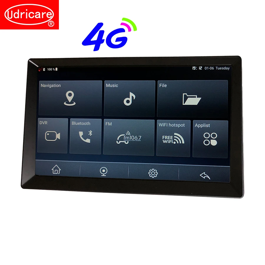 Udricare 10 inch 4G SIM Card Android Car Truck Bus GPS Navigation 16G Bluetooth Phone WiFi Full HD 1080P GPS Video Recorder DVR