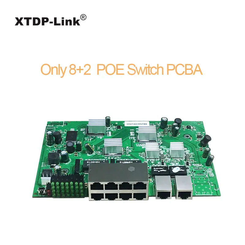 Настольное настенное крепление 8+ 2 гигабитных порта POE switch 150w IEEE802.3af/at usb-хаб 960 P/1080 P HD ip камера NVR Mini PC Buletooth wifi - Цвет: Only switch PCBA