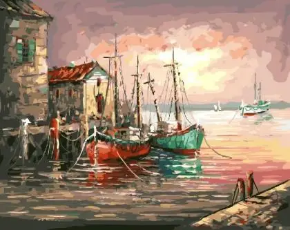cioioil-X196 At the pier Painting By Numbers Wall Pictures Coloring By Numbers Canvas Painting for home Decor