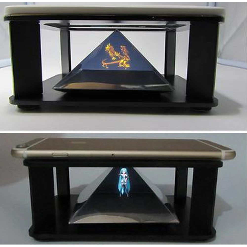 Praktis 3D Holographic Proyektor Piramida 3D Kartun Kotak 3D