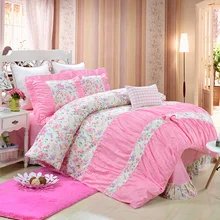 YADIDI 100% Coton Classique Princesse Polka Dot Filles Ensembles de Literie Chambre Lit Feuille Housse de Couette Taie D’oreiller Double Reine Roi taille