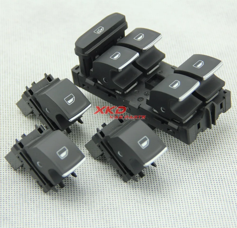 

New Chrome Driver &Passenger Side Master Window Switch Bottons For VW Golf MK7 5G0 959 857 C WZU 5G0 959 855 F WZU