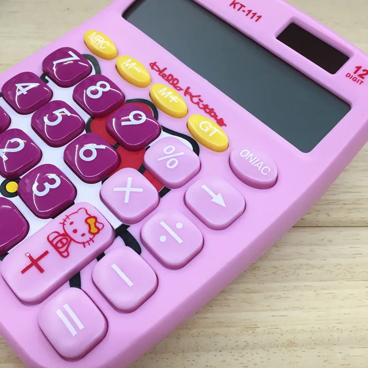 مرحبا كيتي الكرتون سطح المكتب حاسبة KT القط الشمسية حاسبة لطيف عبقور Calculadora الحب مكتب Hesap Makinesi