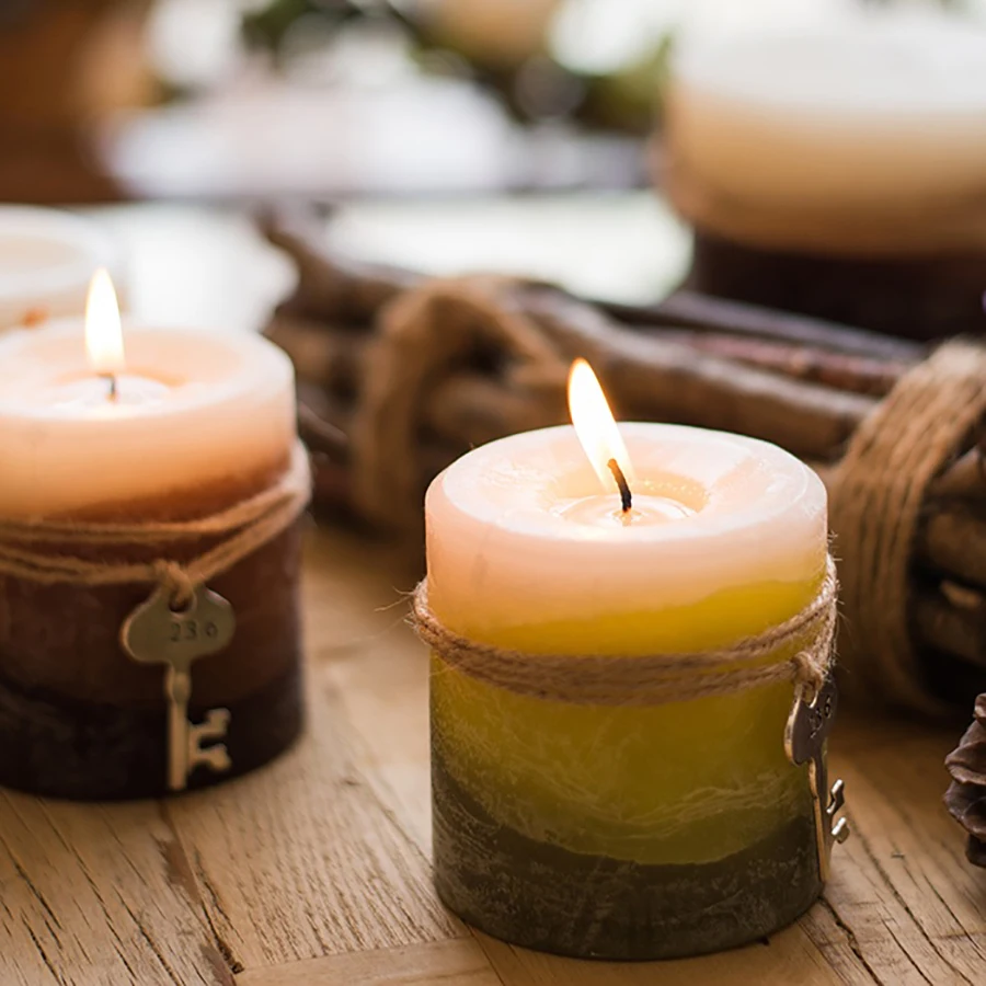 

Vintage Key Craft Scented Candles Wedding Decoration Fete Halloween Christmas Candles Velas Decorativas Candle Home Party WZE008