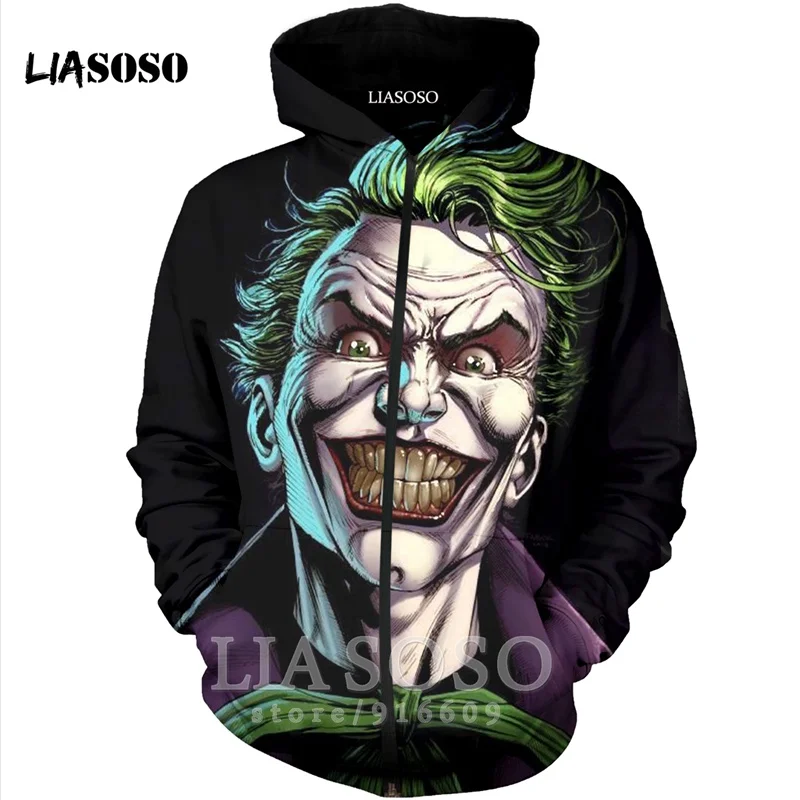 Funny 3D Print Unisex Anime Harley Quinn hip hop clown Sweatshirt joker jacket Harajuku zipper shirt hoodies rock hoodie A125 - Цвет: 5