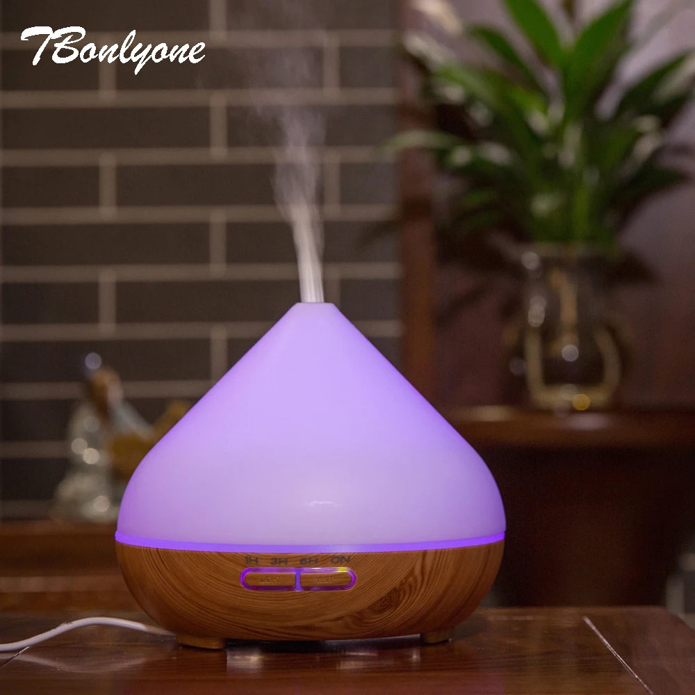 

TBonlyone 300ML Air Humidifier Essential Oil Diffuser Aroma Lamp Aromatherapy Electric Aroma Diffuser Mist Maker for Home-Wood