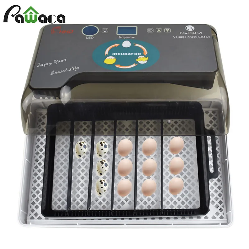 12 яиц автоматический цифровой инкубатор для яиц Домашний Мини инкубационный инкубатор курица утка инкубатор инкубационная машина