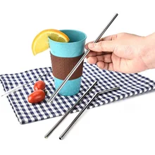 20 комплектов 5 шт./компл. из нержавеющей стали прямые/Изогнутые соломинки с чистящей щеткой в розничной упаковке wen6518