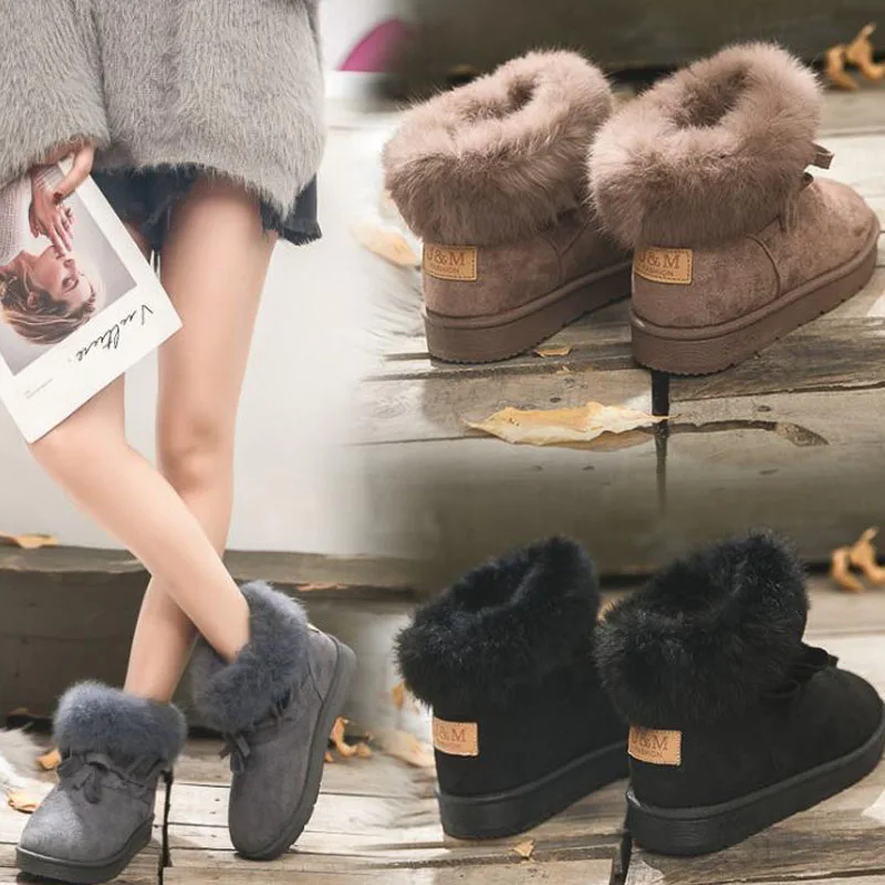 Tangnest/женские ботильоны; женская повседневная обувь на платформе; теплые зимние ботинки на меху с бантом; зимние ботинки трех цветов; XWX7217