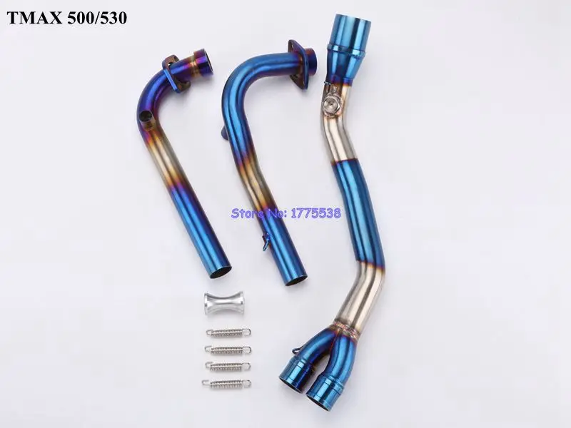 Blue TMAX 500/530 Motorbike Exhaust Pipe Muffler Front Pipe Link Pipe