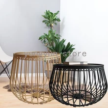 Мебель для гостиной кофейный столик мебель для дома минималистический современный дизайн Тыква черный и Золотой Металл Круглый Чайный Столик