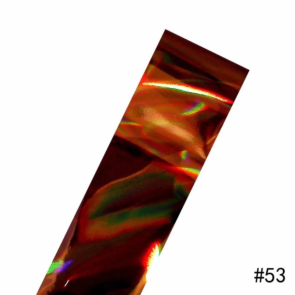 Hot 1 Sheet Nail Art Metal Transfer Holographic Foil Sticker Gold Wave Reflective Mirror Surface Nail Care Decal 4cm  120cm #53