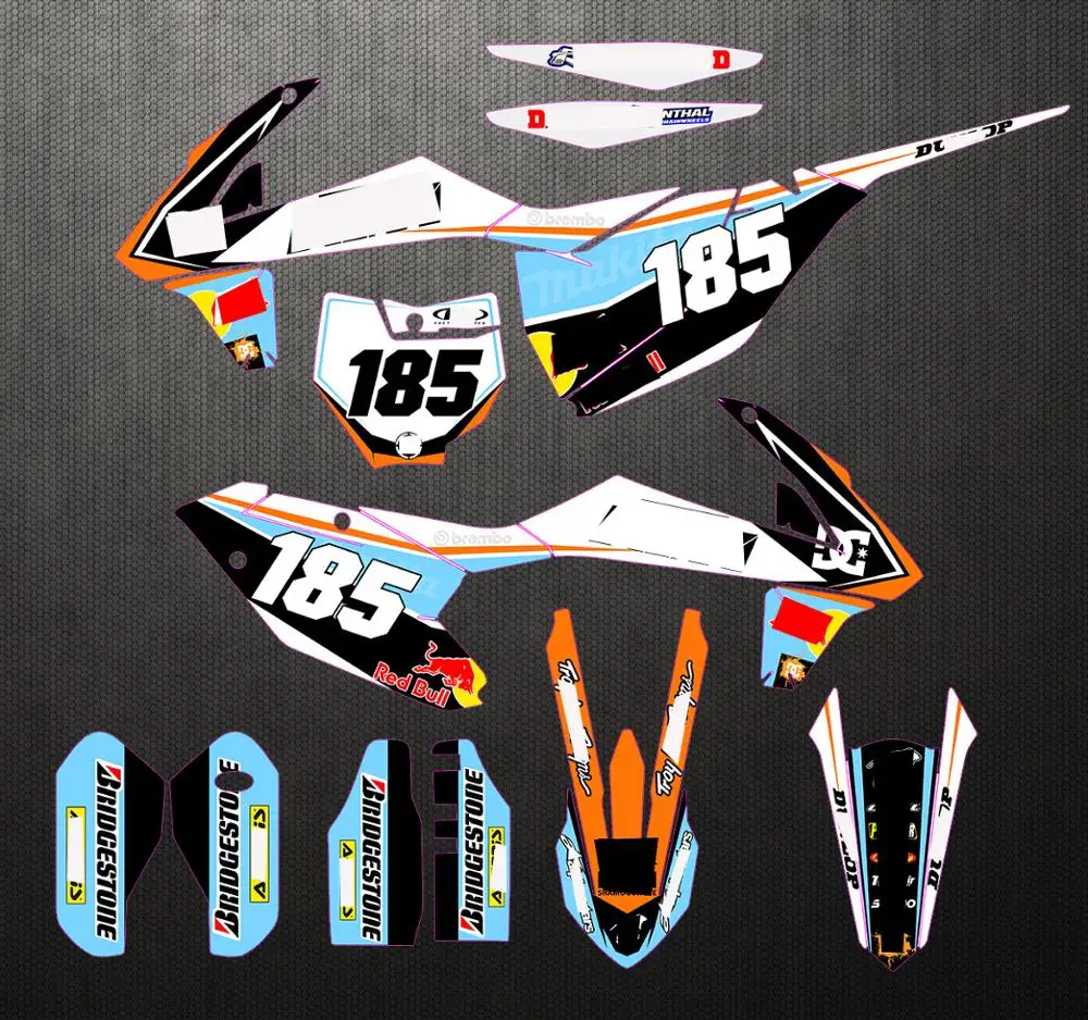 

Motorcycle PVC translucent film Full Stickers DIY Customizable Number Decals For KTM EXC 2017 - 2019 SXF SX-F 2016 - 2018