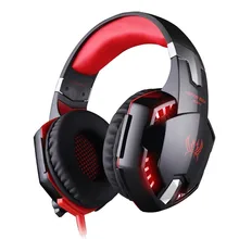 EACH G2200 Red Vibration USB 7.1 Surround Sound Headband Gaming Headphone Headset with Microphone LED Light for Computer Laptop