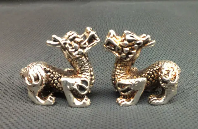 

Tibet Silver Manual Kirin Pair statue