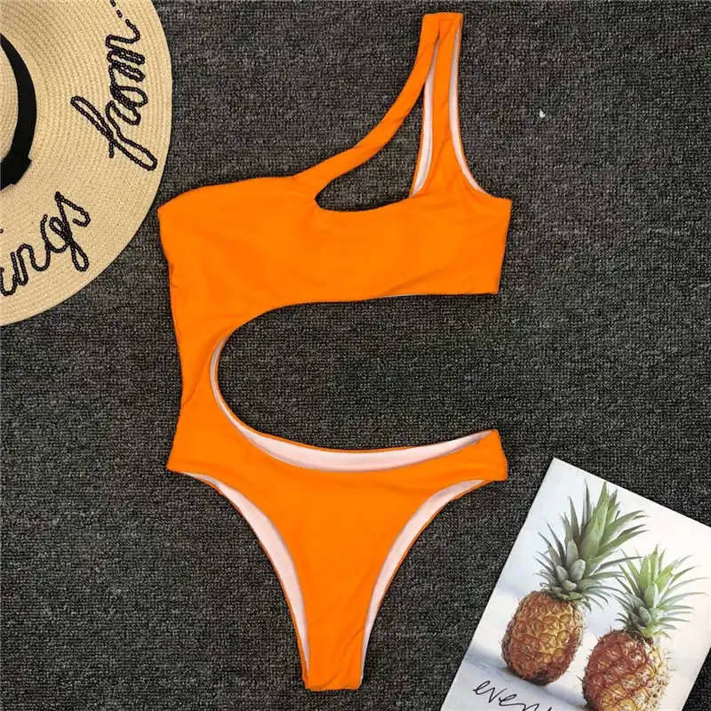 Bikinx женский купальник на одно плечо, новинка, летняя одежда, бикини с высокой посадкой, сексуальный купальник с пуш-ап, женский купальник для пляжа, купальные костюмы - Цвет: 426-5