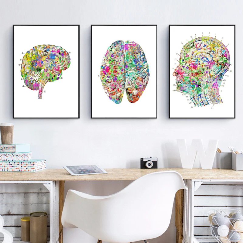 

Doctor's Gift Brain Print Vintage Anatomy Posters and Prints Medical Wall Art Canvas Painting Brain Surgeon Gifts Wall Decor