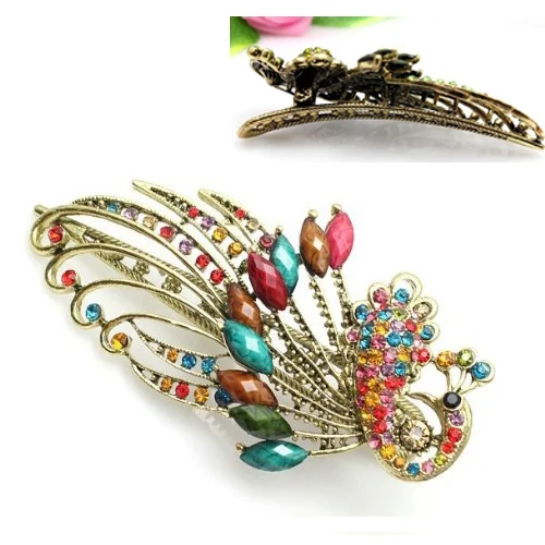 

Lovely Vintage Crystal Peacock Hair Clips Hairpins C- for hair clip Beauty Tools