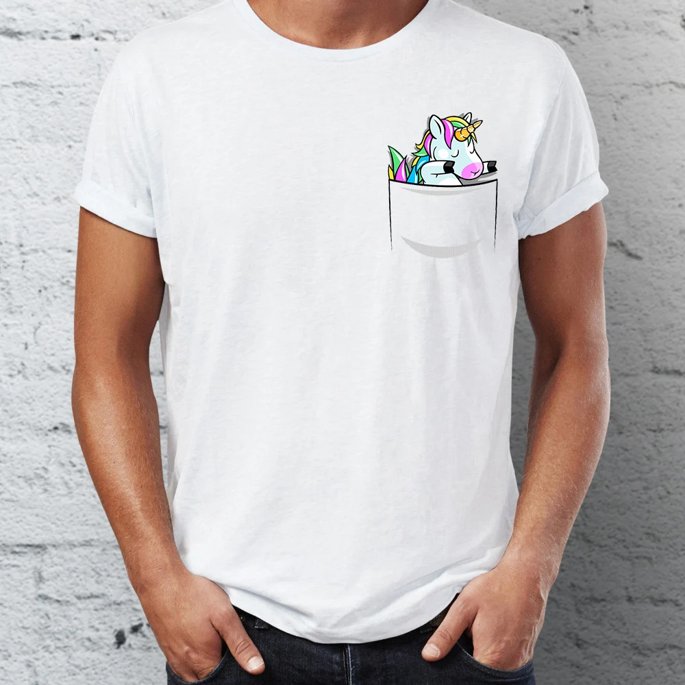 

Men's T Shirt Dabbing Unicorn Pocket Funny Tee