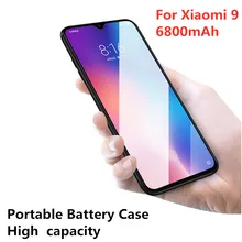 6800mAh Portable Ultra-Thin Battery Power Bank Charging Cover External Battery Charger Housing for Xiaomi 9 Power Box