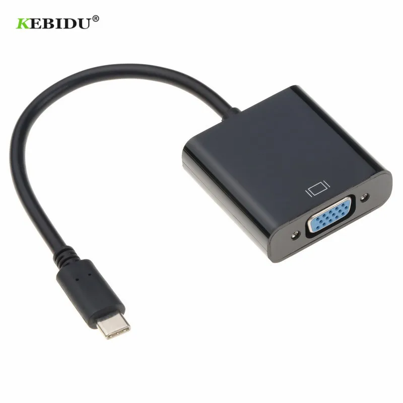 

Kebidu USB 3.1 Type C to Female VGA Adapter Cable USBC to VGA Adapter for Macbook 12 inch Chromebook Pixel Lumia 950XL Hot Sales