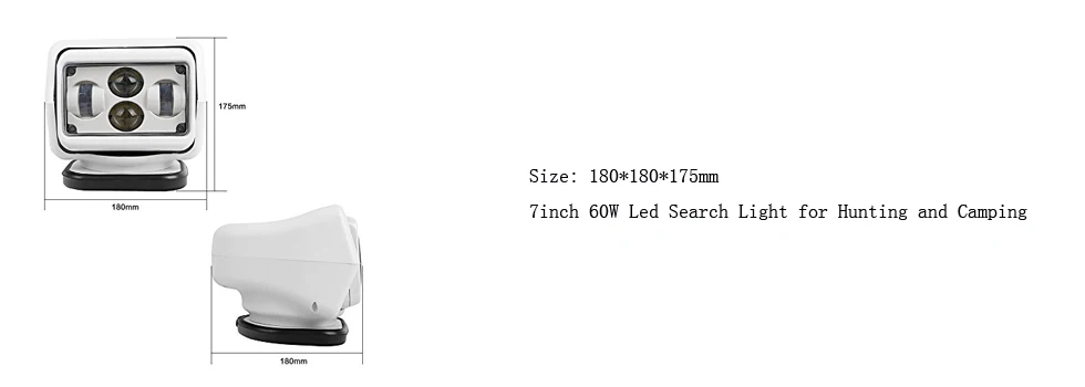 Магнит 12/24 V Светодиодный прожектор для лодки 360 градусов поворота 60 W светодиодный zoeklicht загрузки морской Беспроводной Управление 1 шт